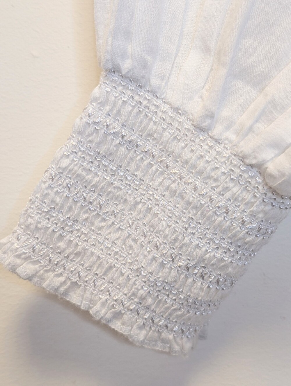 Jennifer & Grace White Eyelet Lace Boho Peasant Blouse Top M - Picture 8 of 16